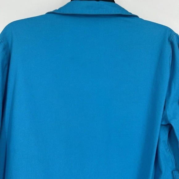 PLT Pretty Little Thing Blue Shacket Button Front Pockets Lightweight Size 8 - Picture 8 of 11